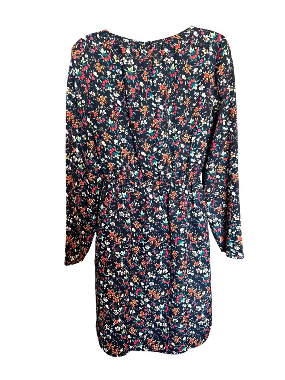 J.Crew Mercantile Ditsy Floral Faux Wrap Dress Size 4 Elastic Waist Long Sleeve - Picture 4 of 12